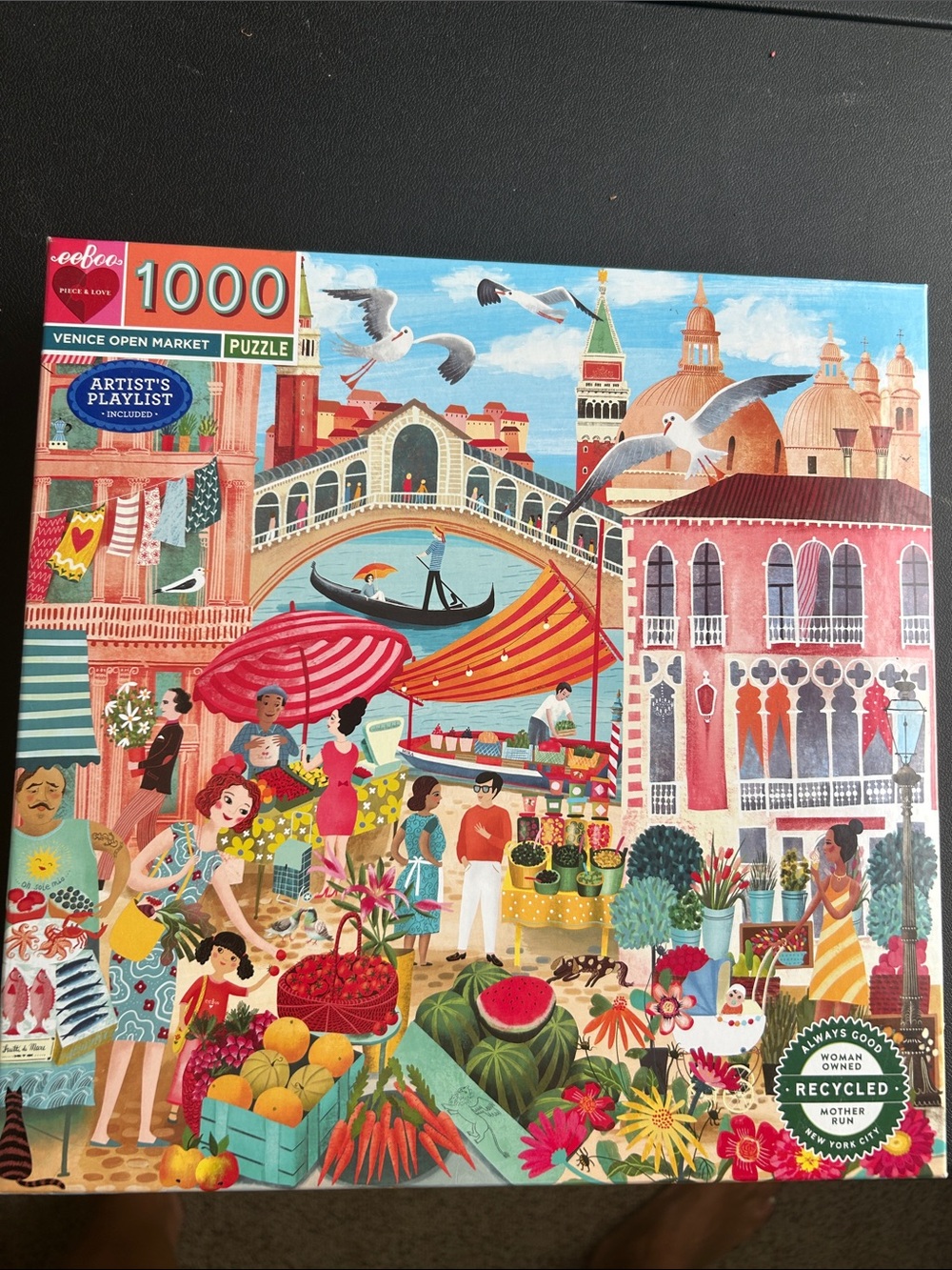 eeBoo Venice Open Market 1000-Piece Puzzle — Colorful Multi Complete